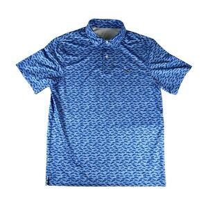 Vineyard Vines Picnic Boat Polo Performance Blue Mens Medium Golf Shirt